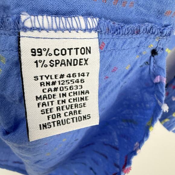 Habitat Clothes to Live In Small Tunic Blue Colorful Dashes 3/4 Sleeve Lagenlook - Picture 8 of 10